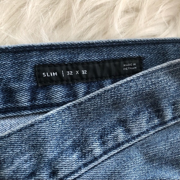 PacSun Distressed Slim Fit Blow Out Knee Jeans Medium Wash Size 32 x 32 - Picture 9 of 12